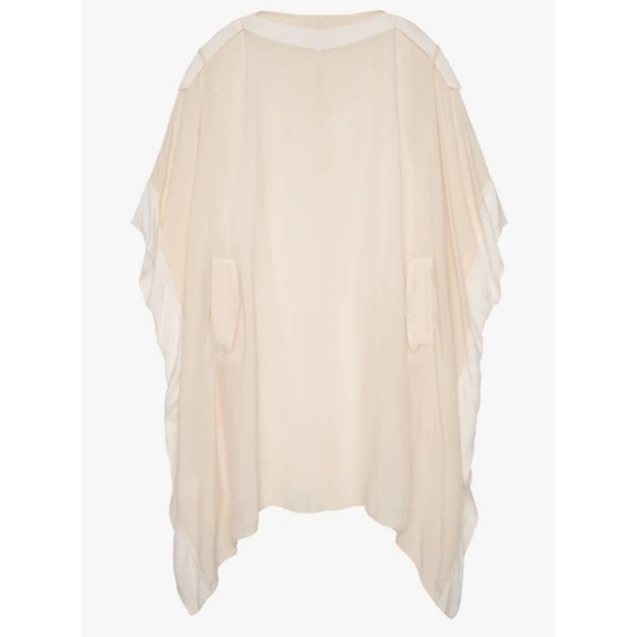 ZARA SRPLS White Cream Kaftan Flowy Oversized Dress Medium - Picture 4 of 10